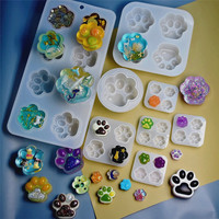 SNASAN Cat Claw Bear Paw Silicone Mold Pendant Beads Epoxy Resin Casting Mould Jewelry Making DIY Materials