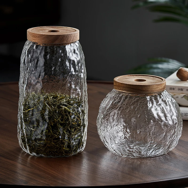 

Tea Cans Household Glass Jars with Lid Storage Jars Kitchen Grains Storage Box Storage Snacks Sealed Jar Glass Container