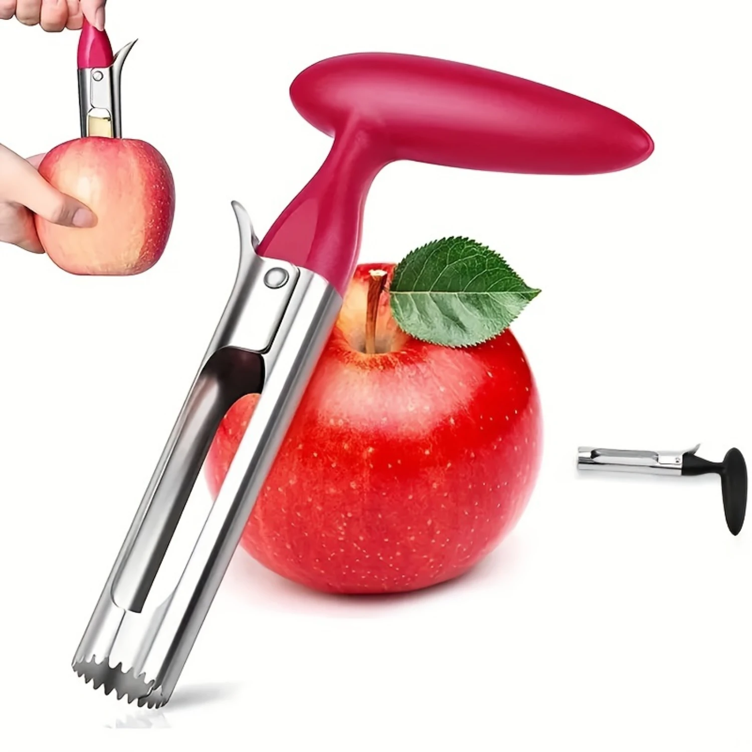 Premium Fruit Corer - Effortless Operation, Durable Stainless Steel, -Sharp Serrated Edges, and Easy Cleaning for Pears and Othe