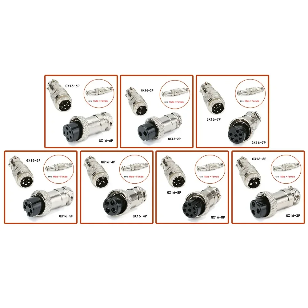 GX16 2Pin إلى 8Pin موصلات الطيران مقبس معدني للاتصال الكهربائي الموثوق به في تطبيقات مختلفة