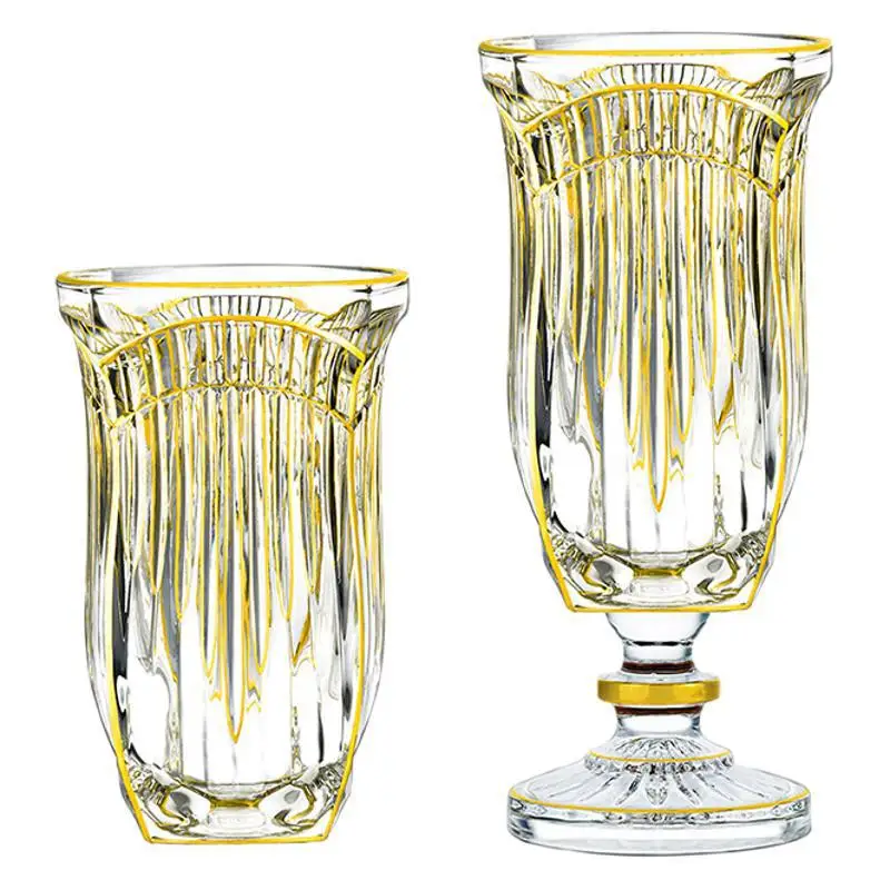 

European style, light luxury court style, crystal glass vase, living room decoration