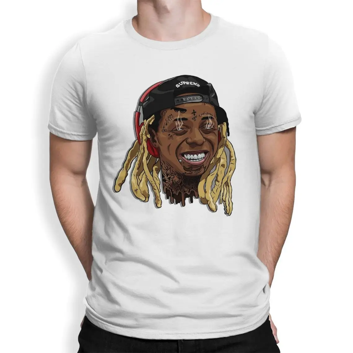 Lil Wayne Art T-Shirt Regular Fit Short Sleeve Tops