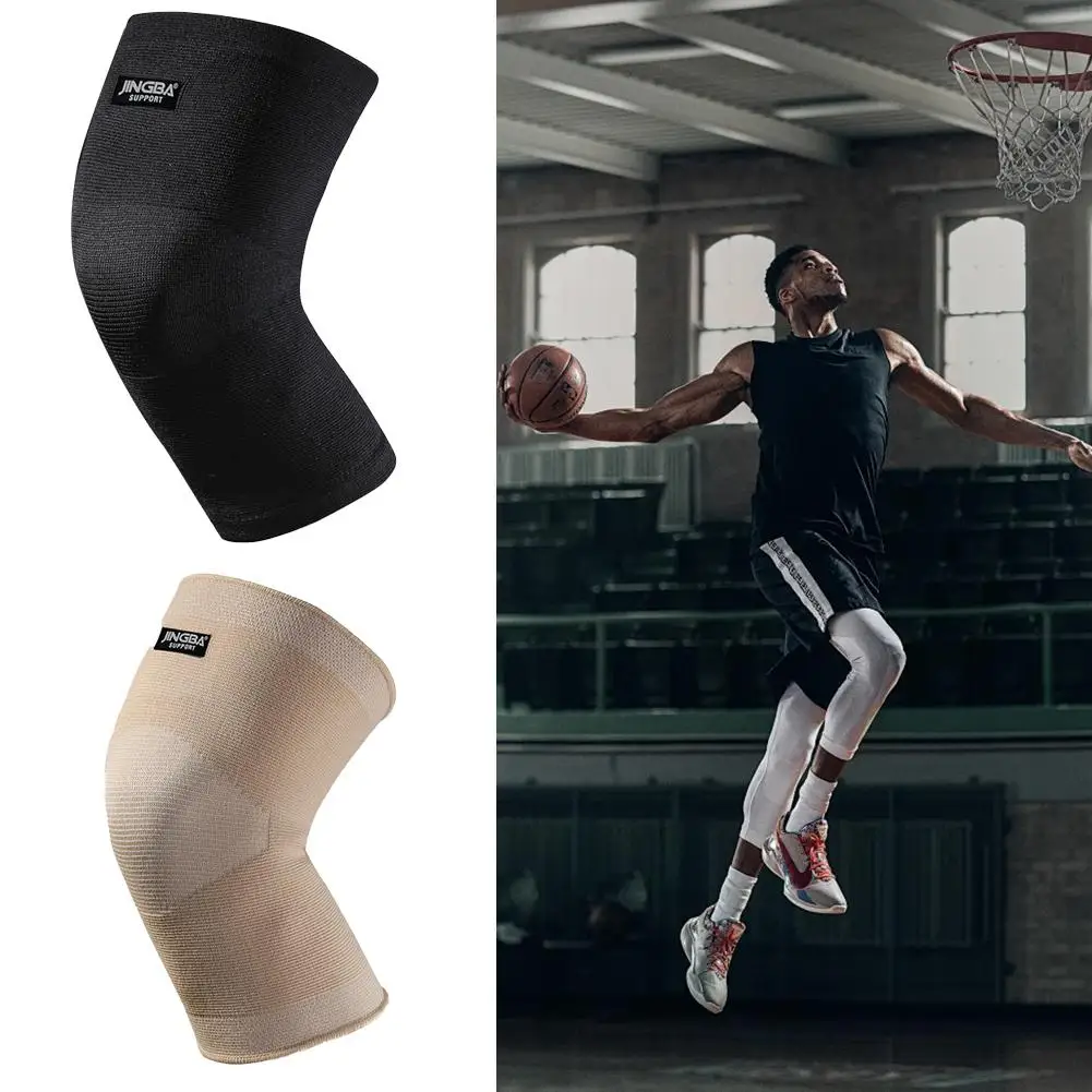 JINGBA SUPPORT Elastic Nylon Knee Pad Summer Outdoor Sports Basketball Knee Pads Knee Brace Protector Safety Rodillera Deportiv