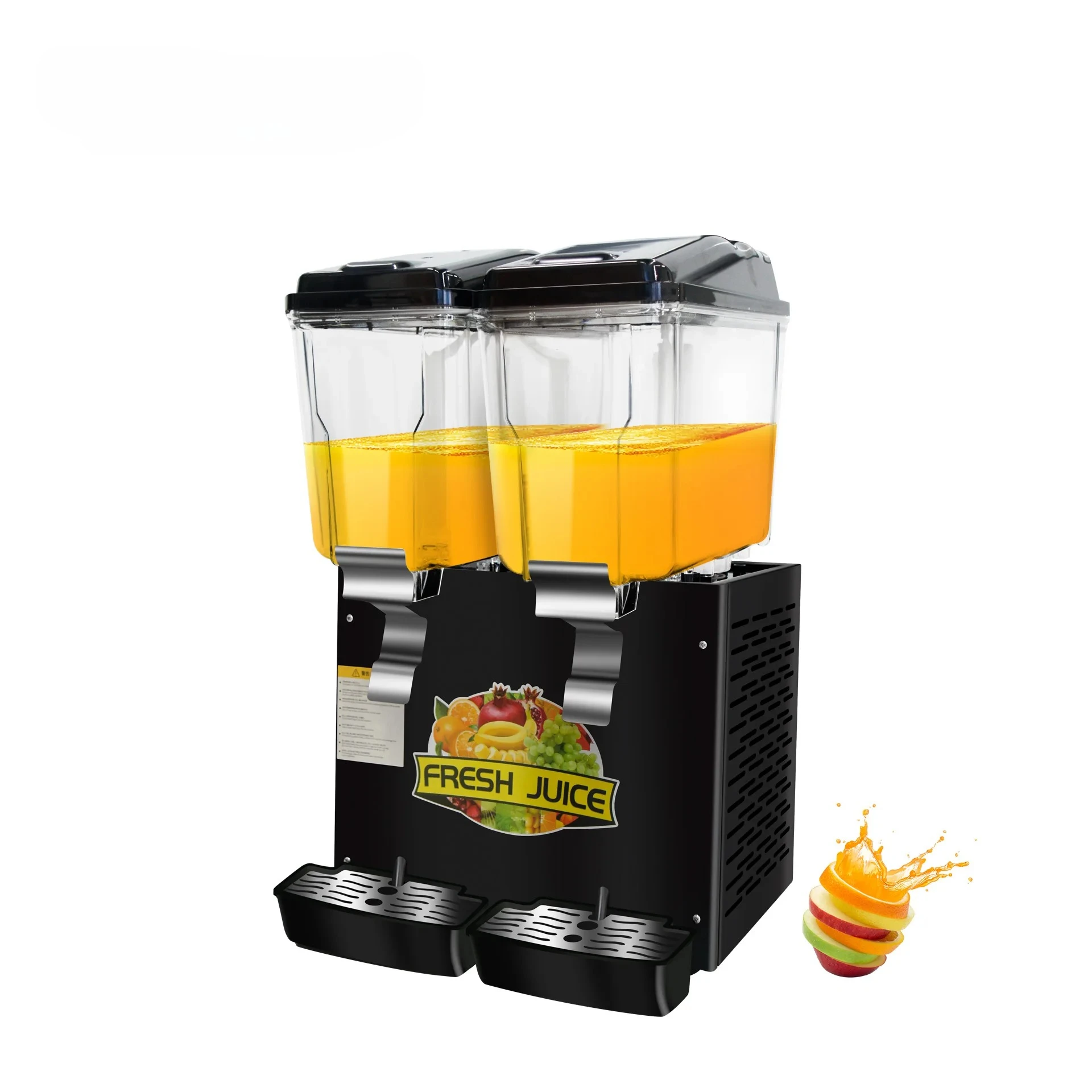 2 Cylinder Juice Dispenser Beverage Machine Refrigeration Commercial Large Capacity 32L Self-service Fruit  Juice Machine