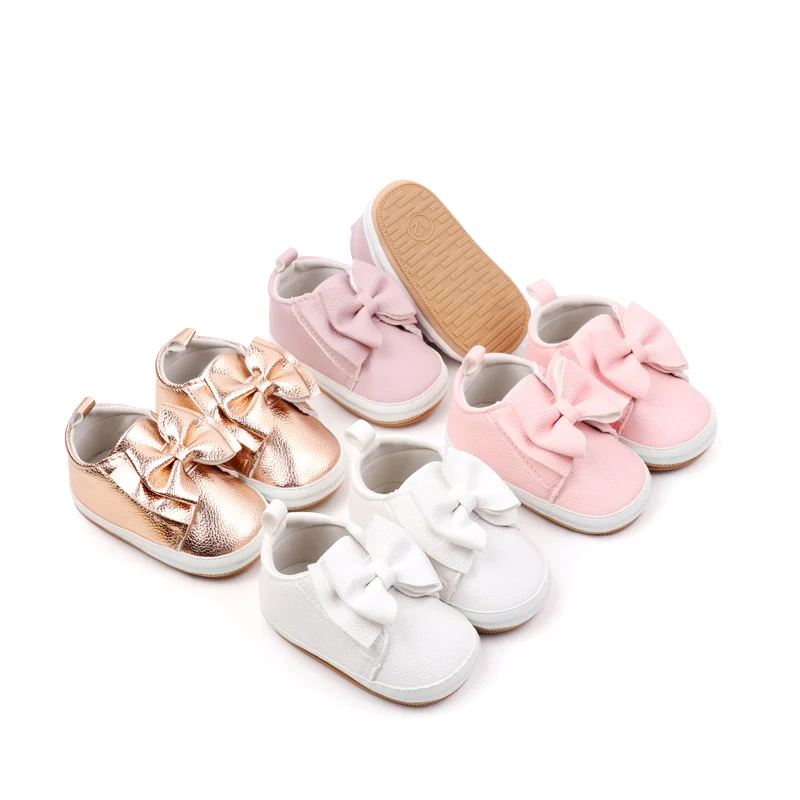 Baby Girl Shoes High Quality Soft PU for 0-9-18 Months Toddler Prewalking Outdoor Beautiful Cute Butterfly Bowknot 2024 BXC4143