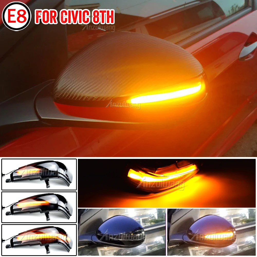 

For Honda Civic 2005-2012 Dynamic Turn Signal Light Side Mirror Indicator Sequential Blinker Lamp Coupe/Sedan FA 1 2 3 4 5 FD FG