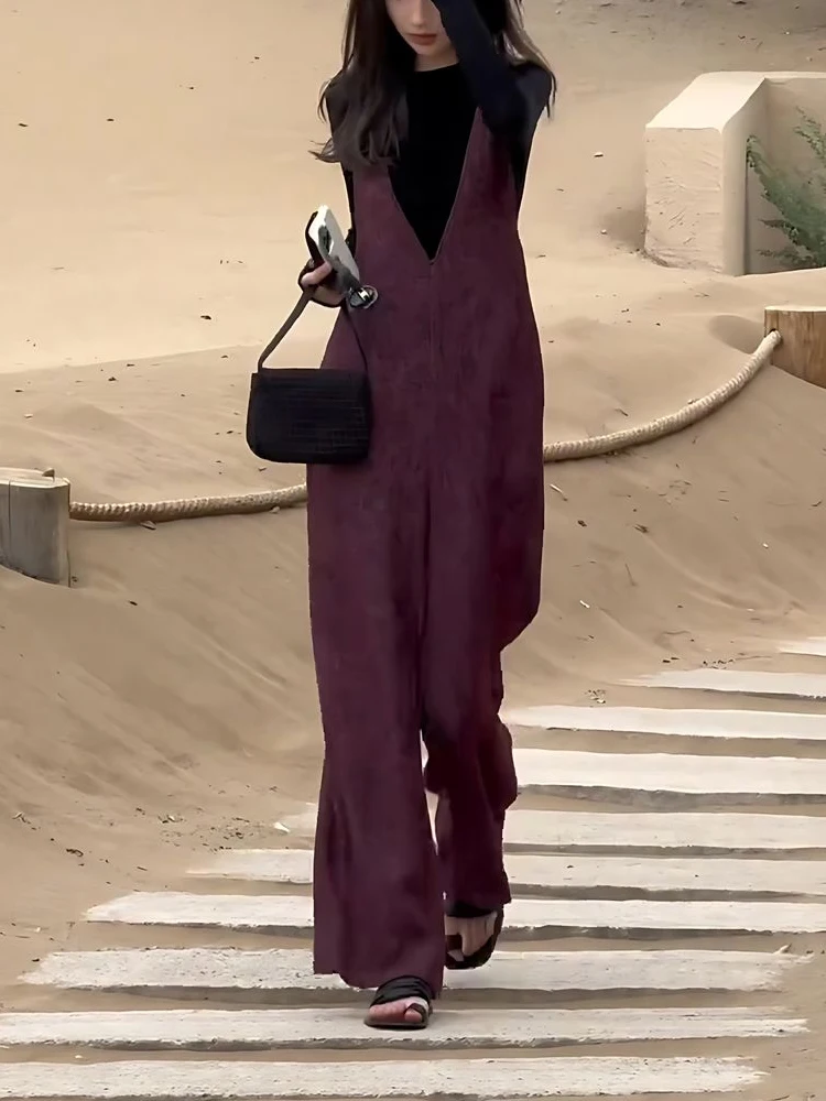 

Purple Bib Overalls Women's Summer New High Faion Age-Defng Godd Sle Trendy One-Piece Pants Korean Sle Commute