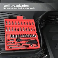 46Pcs Car Repair Tool Kit 1/4-Inch Socket Set Ratchet Torque Wrench Combo Xiaofei 1/4 Socket Screwdriver Machine Repair Tool Set