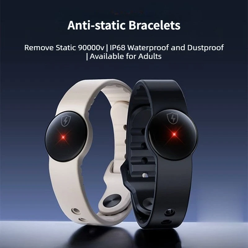 Pulseiras antiestáticas inteligentes, sem fio, ajustável, silicone, eliminador de estática, portátil, remoção corporal, pulseira estática, adulto, universal