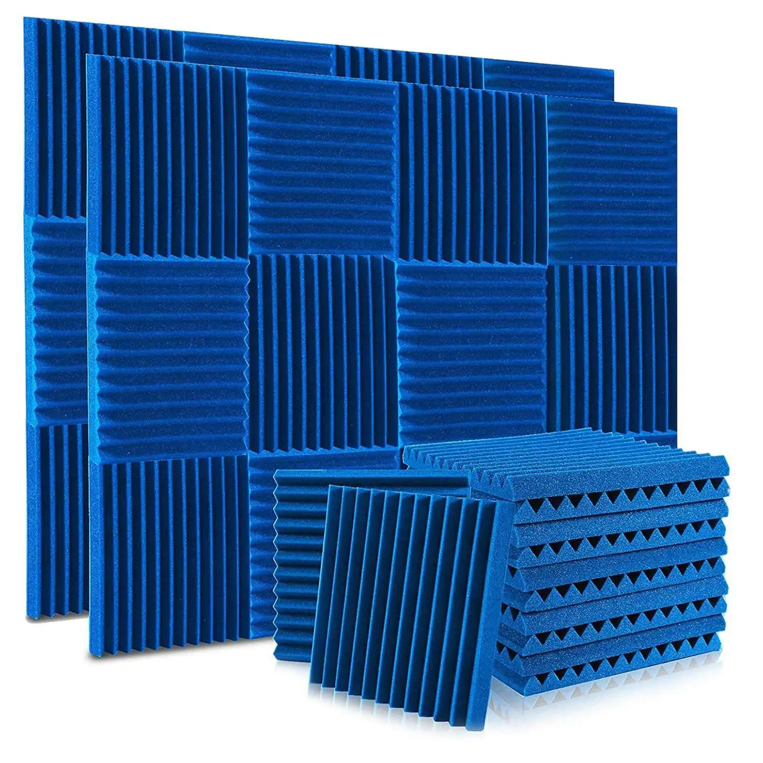 24 Pack Acoustic Foam Panels 1X12X12 Inches,Soundproof Wall Panels with Fire Sound,Sound Panels Wedges for Studios,Home