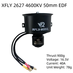 XFLY 2627-KV4600 4S EDF Power System Ducted Fan 50mm 12-Blades Galaxy X5 Brushless Outrunner Motor for Rc Jet Aircraft