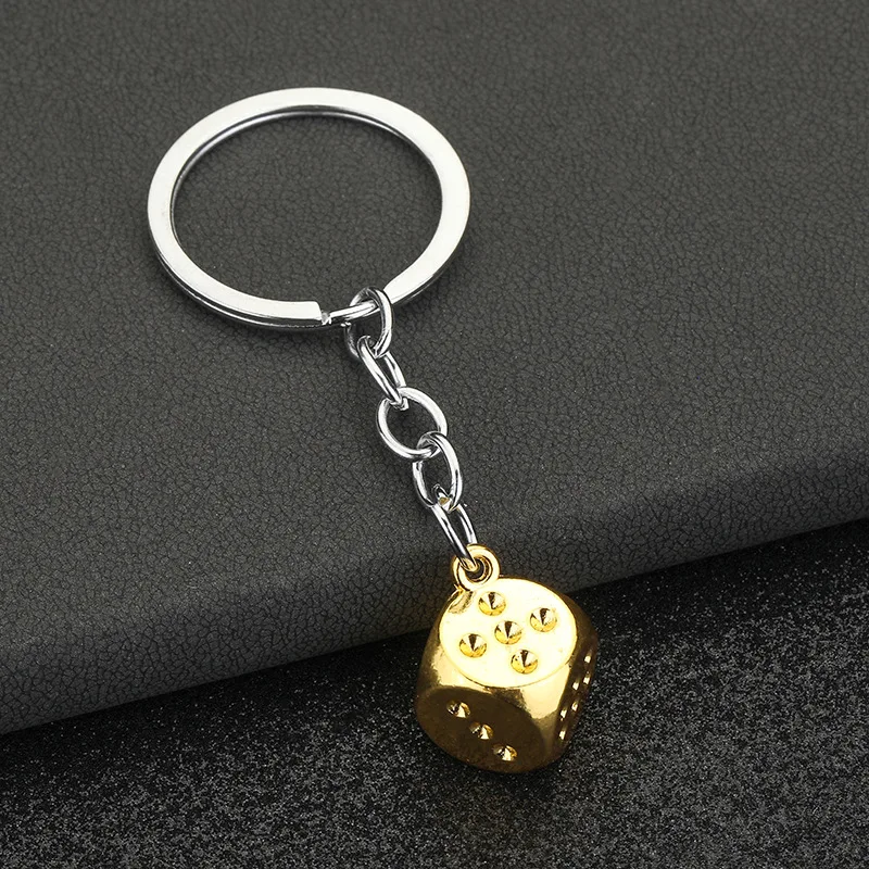 Metal dice Brass key chain pendant sieve pendant couple pendant key chain