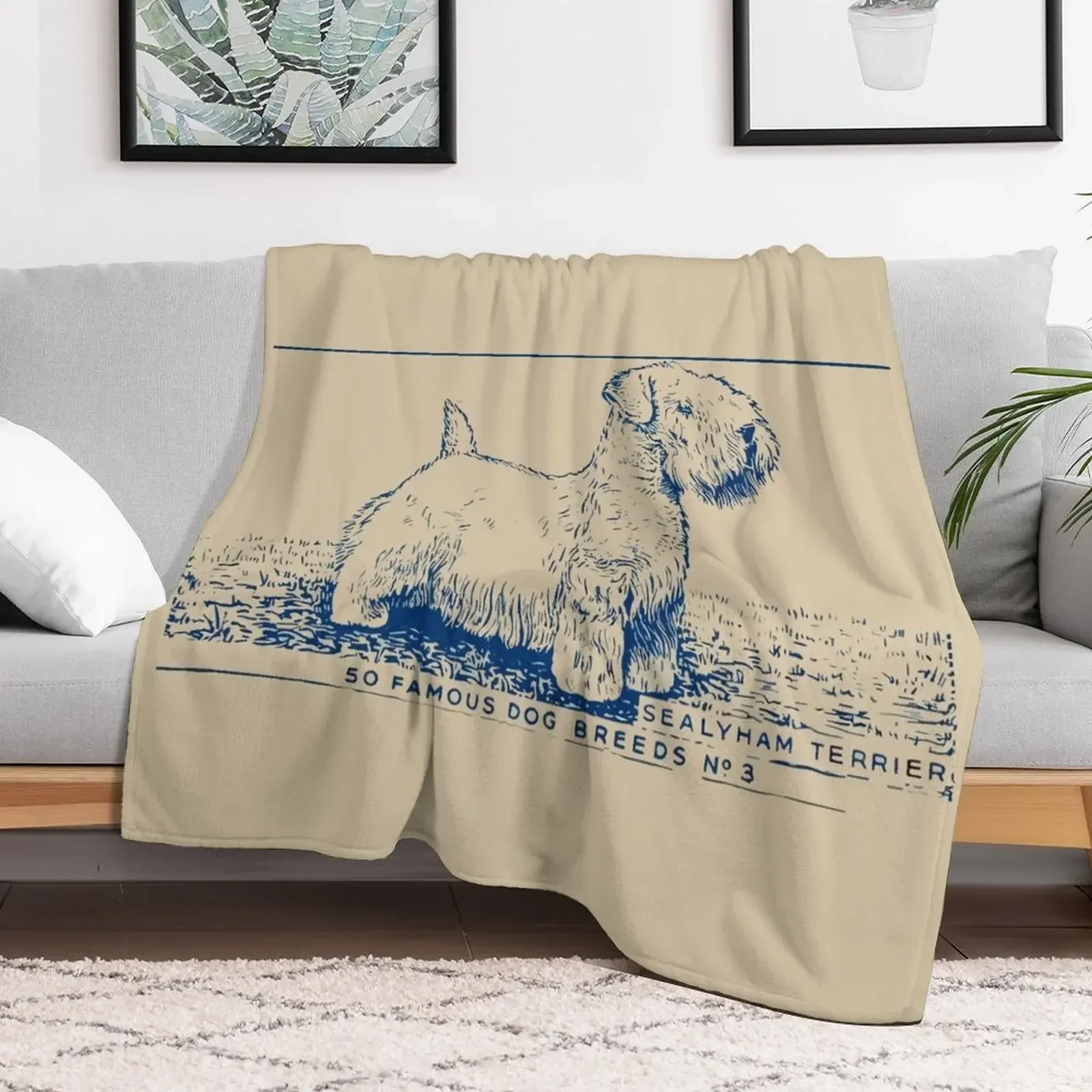 

Sealyham Terrier Vintage Art Dog Vintage Poster Art Throw Blanket Luxury Thicken Extra Large Throw Cute Plaid Heavy Blankets