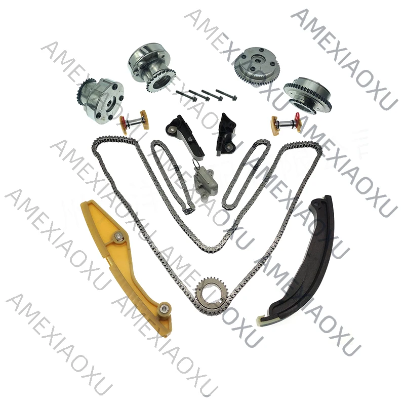 Timing Chain Kit Cam Phaser VVT 90738S Fit For Ford Explorer F-150 Taurus AT4Z6L266B AT4E6K297 AT4Z6K297A