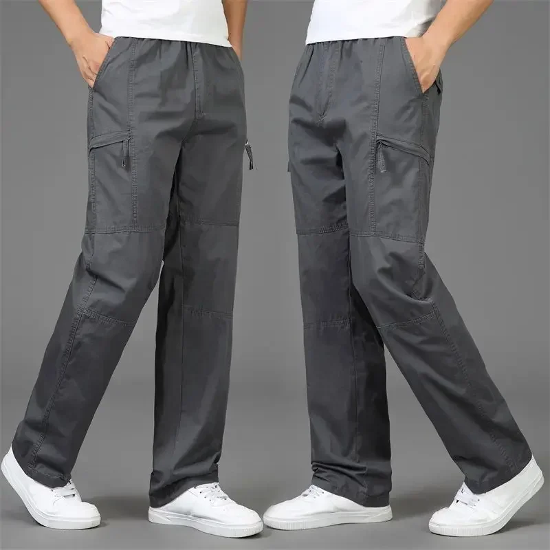 Pantaloni grassi da uomo pantaloni sportivi Cargo di grandi dimensioni tuta Casual oversize pantaloni larghi di grandi dimensioni Streetwear sportivo