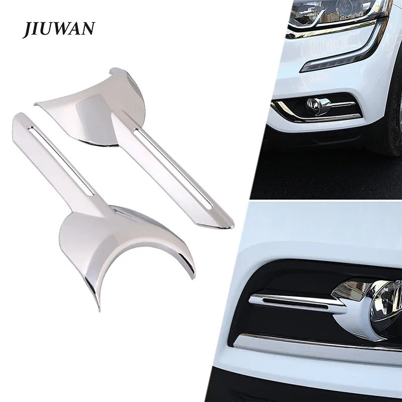For Renault Koleos 2017-2020 Car Styling Front Head + Rear Bumper Fog Lamp Decoration Cover ABS Protector Molding Lights Cap Kit