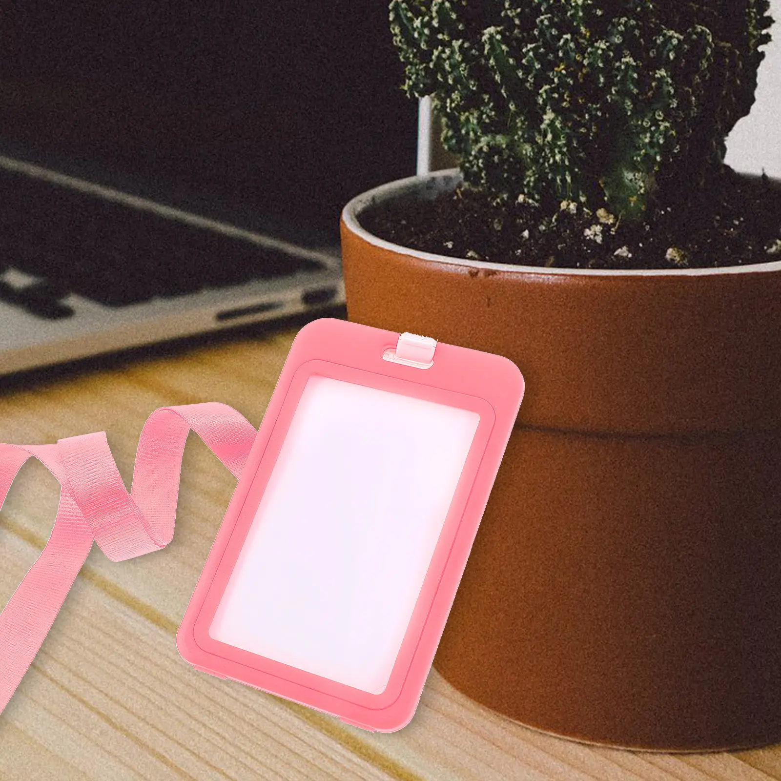 

Набор из 1 прочного пластикового держателя для бейджей с прозрачным окошком и шнурком, портативный чехол для карт для сотрудников, учителей, курьеров