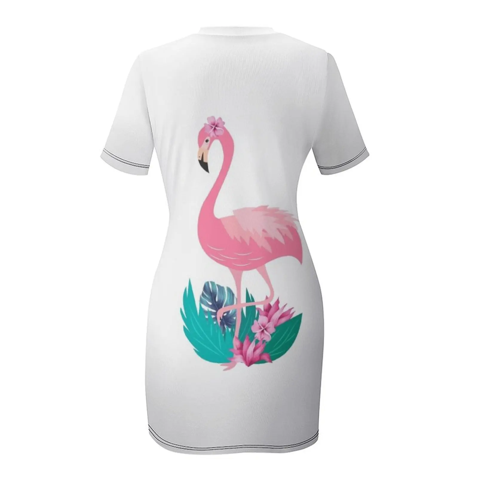 Pink Flamingo Classic T-Shirt Short Sleeved Dress birthday dress for women evening dress ladies