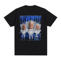 Skibidi Toilet Biden Brainrot Funny Gifts Meme T-shirt Men Women Fashion Hip Hop Gothic Tee Shirt Casual Humor Oversized T Shirt