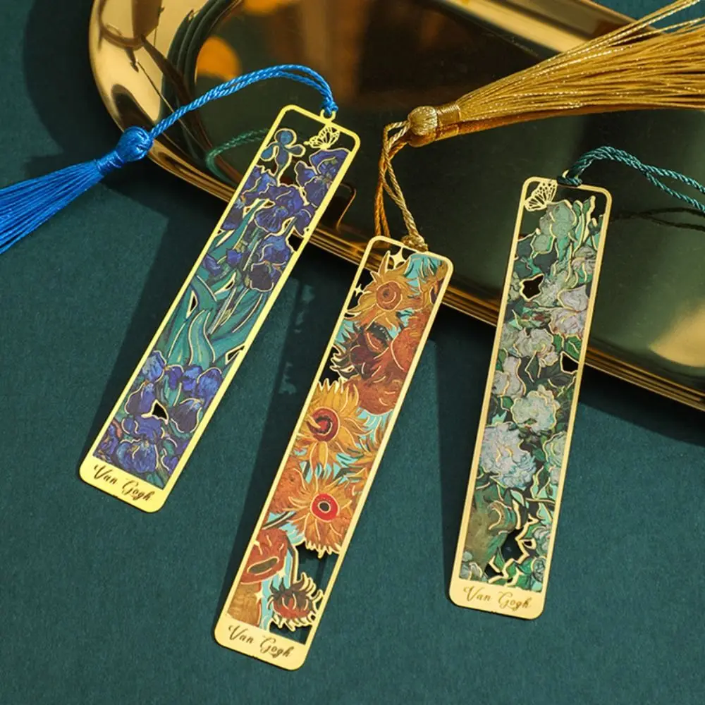 

Tassel Pendant Metal Bookmark Pagination Mark Retro Stationery Painting Reading Book Clip Student Gift School Office Supplies