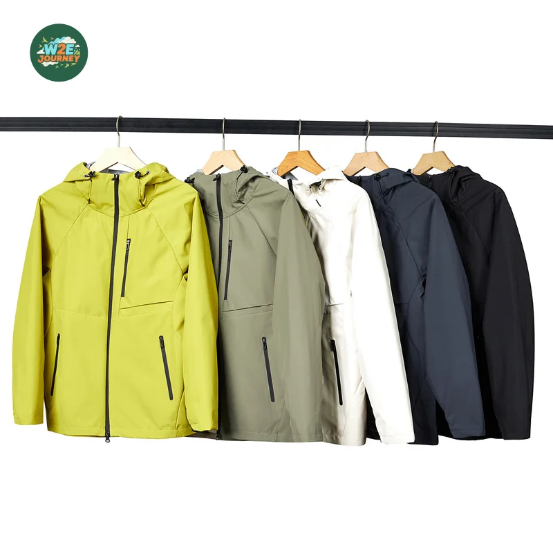 

W2EJOURNEY Top Quality EU US Size Men Women Luxury Outdoor Waterproof Casual Lightweight Windbreak Jacket Men Casual Hooded Coat