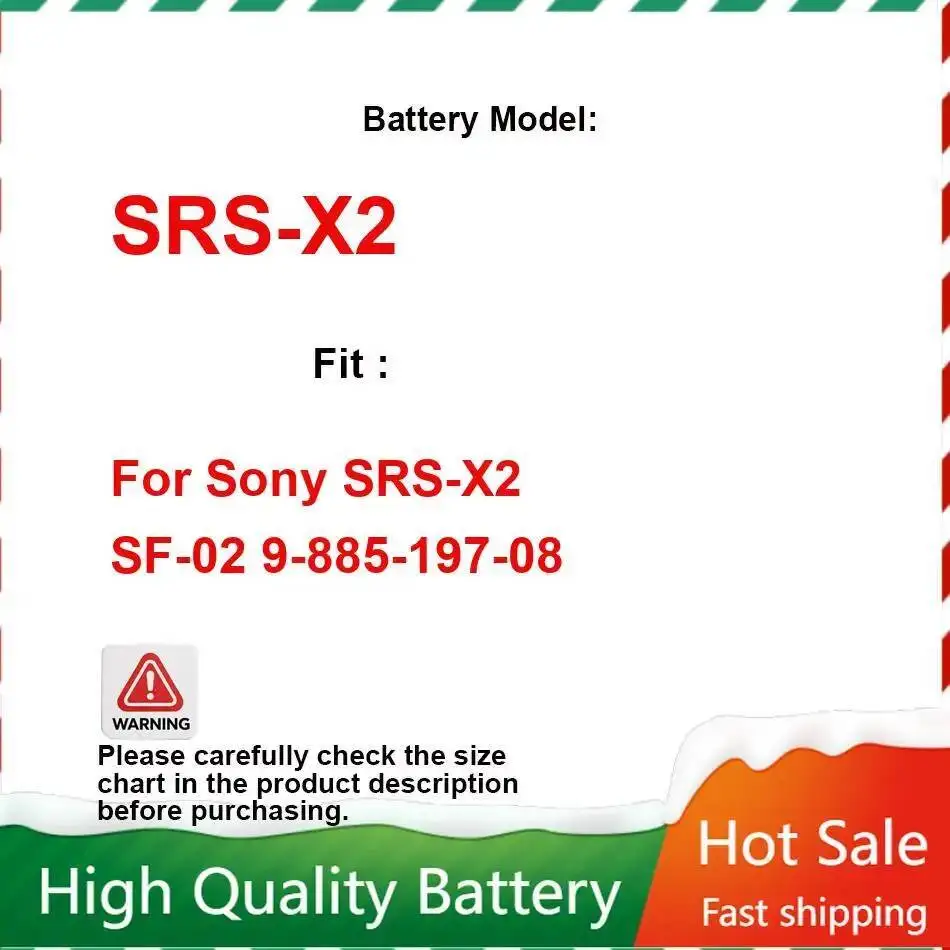 SF-02 9-885-197-08 بطارية بديلة 2600 مللي أمبير في الساعة لهاتف Sony SRS-X2 ضمان البطاريات المحمولة + رمز المسار