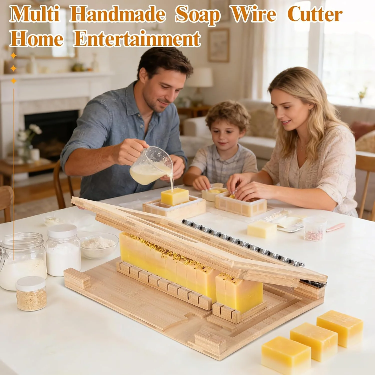 Multi-purpose Bamboo Cutting Tool Handmade Soap Slicer Bread Toast Cutter Home Kitchen Hand Cutting Gadget