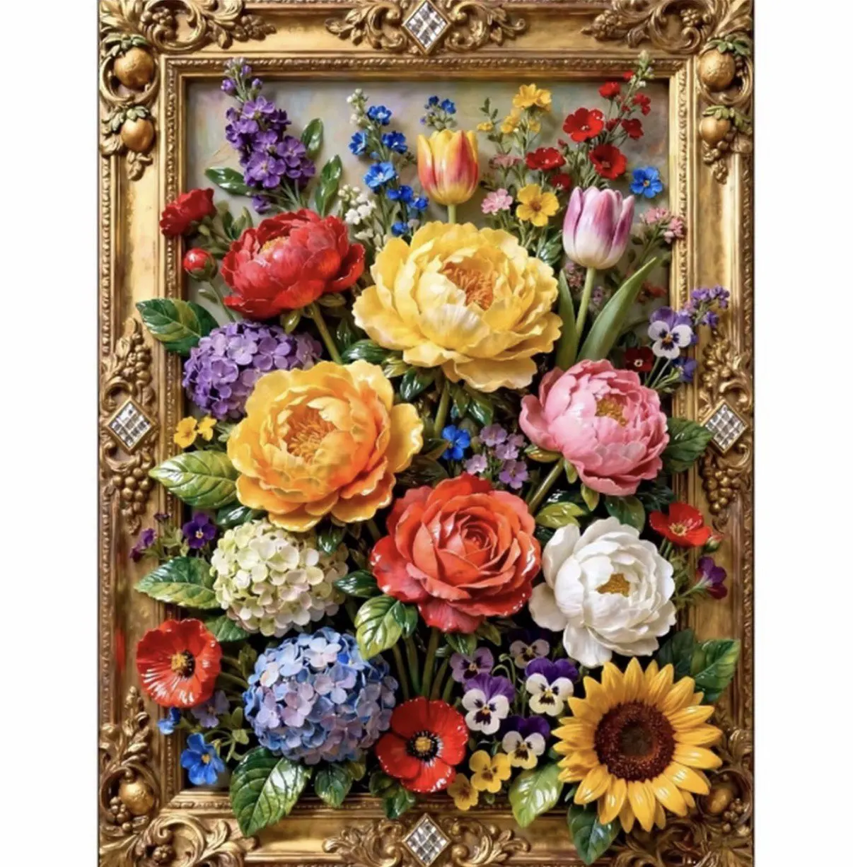 

9ct 70x90cm Flowers in full bloom Embroidery DIY Chinese Style Printed Kits Cross Stitch Needlework Home Decor Crafts