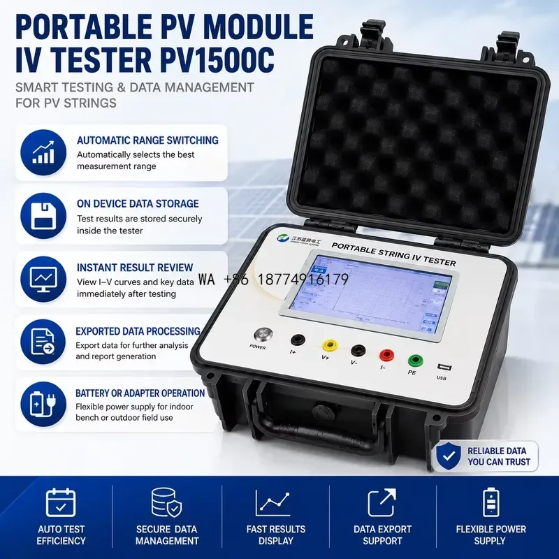 wmwmnu High Accuracy Portable String IV Tester Solar PV Curve Analyzer with STC Conversion