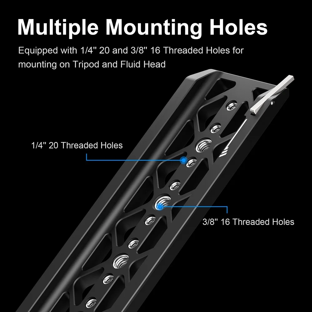 Selens ARRI Dovetail Plate Aluminum Alloy With 1/4’’-20 And 3/8’’-16 Threaded Holes Dovetail Plate DSLR Photography Accessories