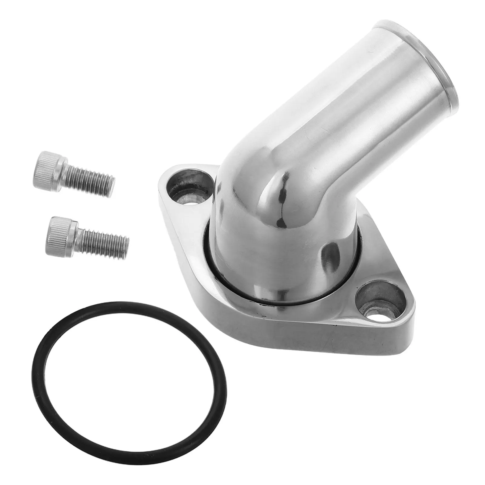 

Swivel Water Neck Thermostat Housing Aluminum Alloy Polished Replacement Part for Car Engine Cooling System Sbc Compatible