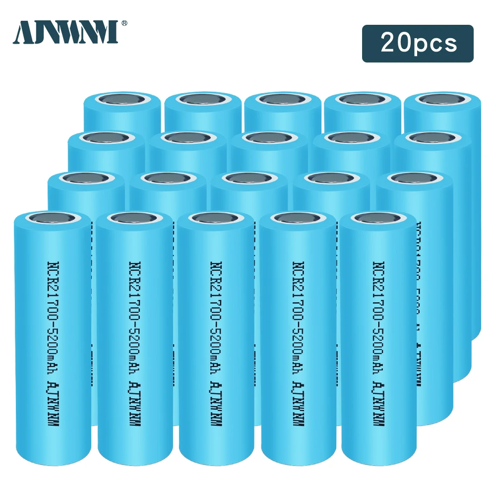 

20-40PCS AJNWNM 3.7V 4800 5200mAh 21700 Battery 30A Power 5C Rate Discharge Ternary Lithium Batteries DIY Electric Bicycle