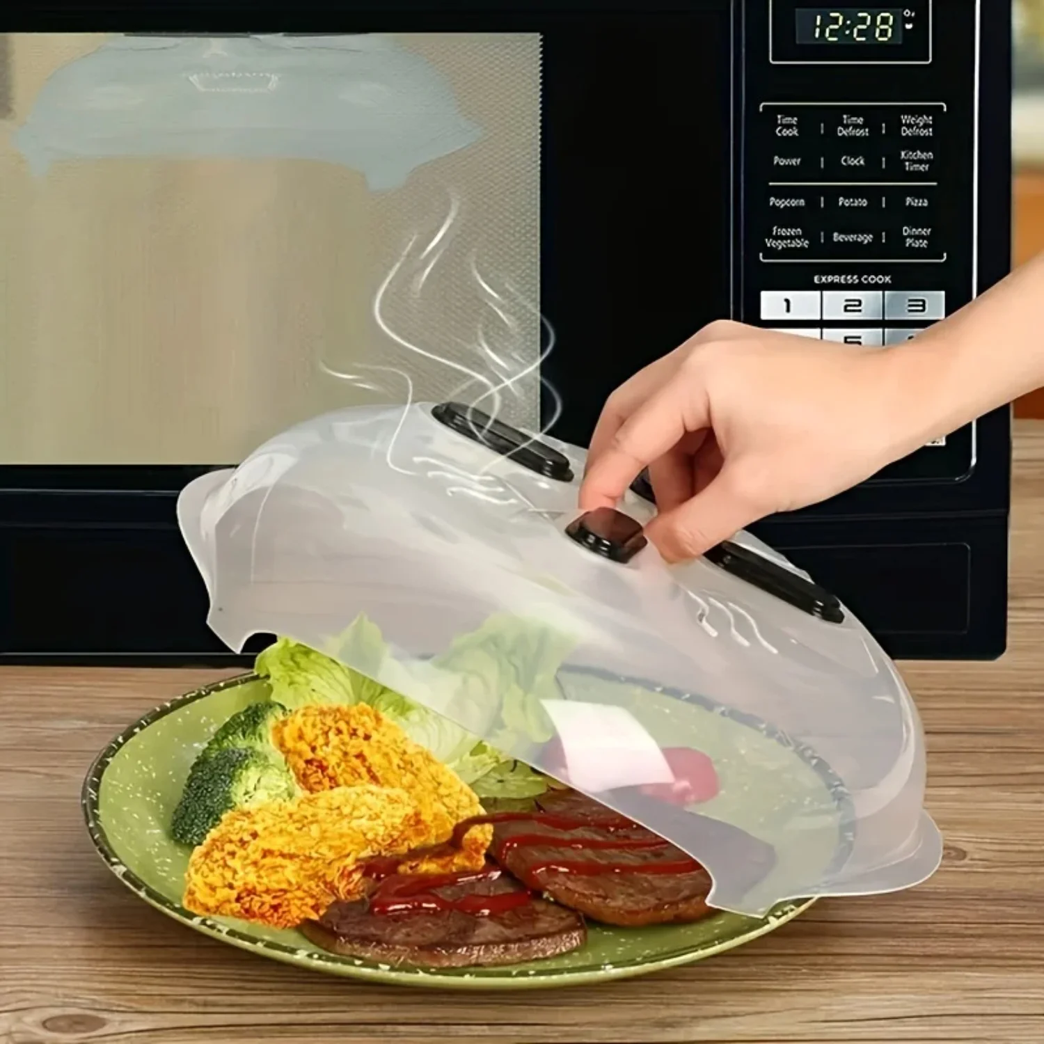 

microwave cover, Splash Guard, with steam hole, clean and orderly cooking, microwave cover, plate cover,