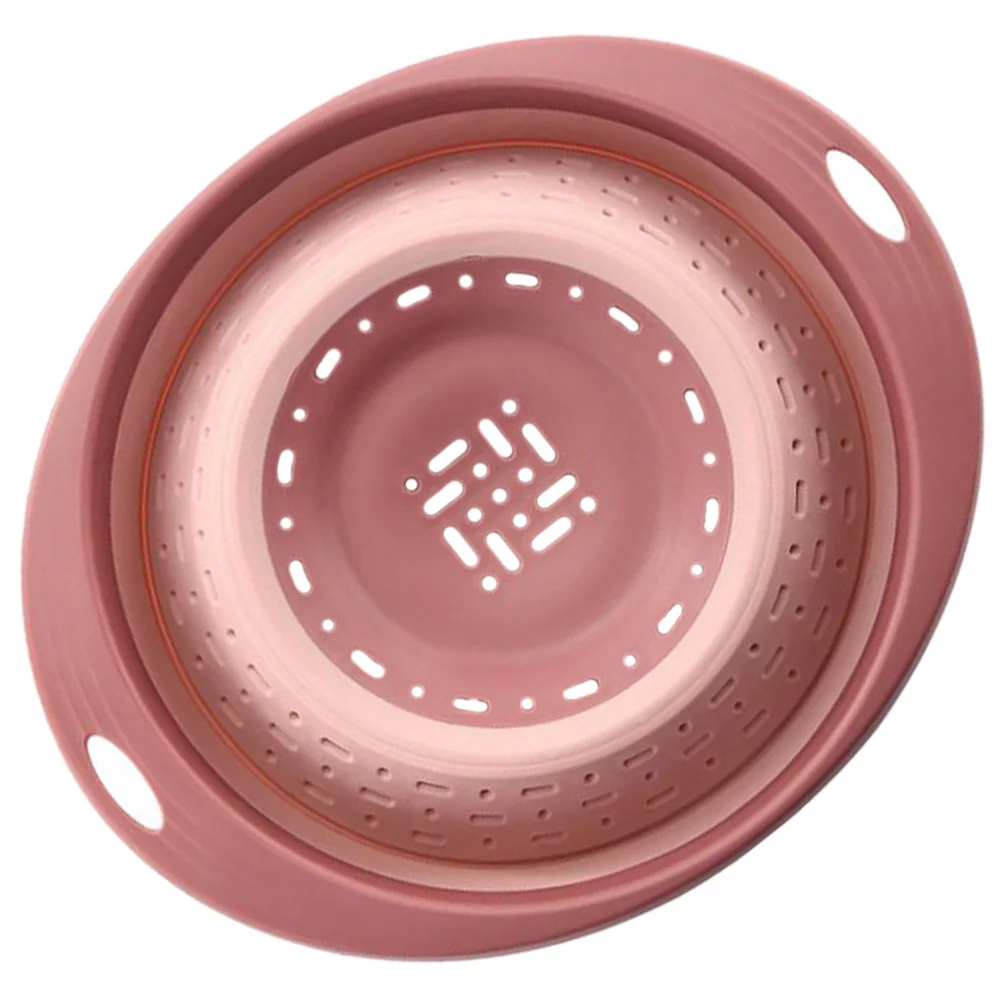 

Collapsible Drainer Basket Premium PP Pink Kitchen Sink Strainer Fruit Vegetable Washer Storage Container Multi Function
