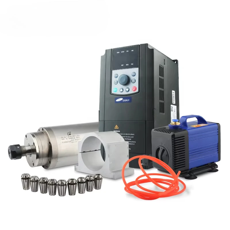 Hycnc Lathe Engraving Router Gdz Hqd 3.2kw Water Cooling Spindle Kit With Vfd 4kw 220v Water Cooled High Speed 24000 Rpm Motor