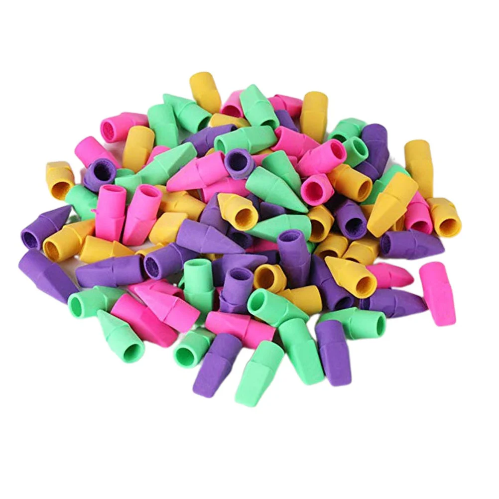 130Pcs Pencil Eraser Colorful Erasers Students Stationery Gifts for Kids School Supplies (Mixed Color)