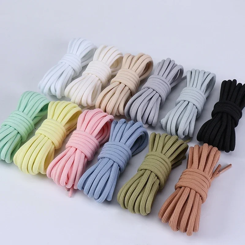 New 2024 Round Shoelaces Polyester Solid Classic for Sports Boot Shoeslace Sneaker Shoe Laces Strings 20 Colors 1pair