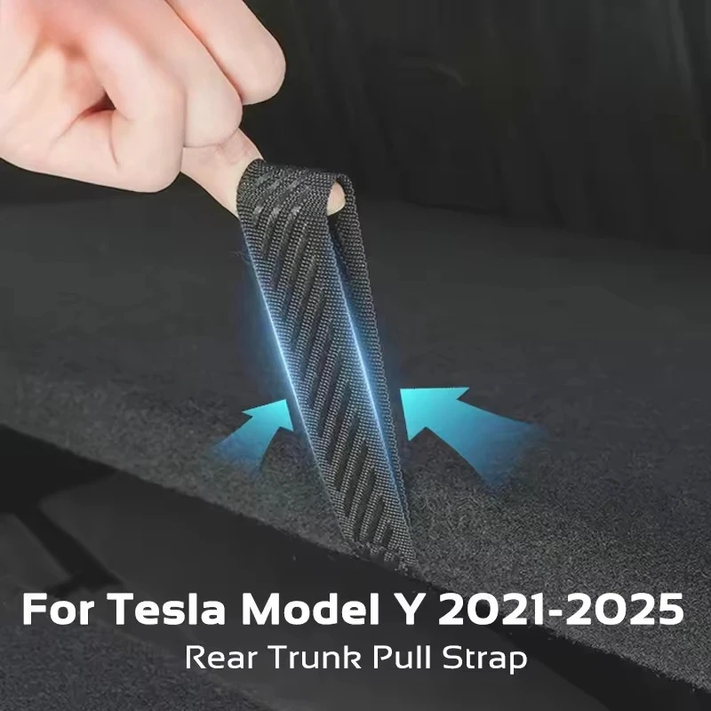 Rear Trunk Lid Pull Strap for Tesla New Model Y Juniper 2021-2026 Drawstring Rope Open Cover Handle Organizer Car Accessories