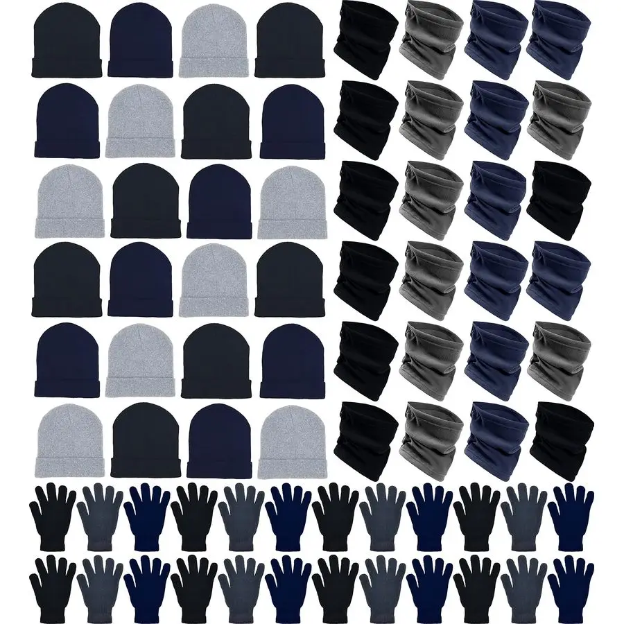 

Зимние перчатки, шапки, вязаные шарфы-снуды унисекс: оптовый набор для благотворительной акции/благотворительный пакет