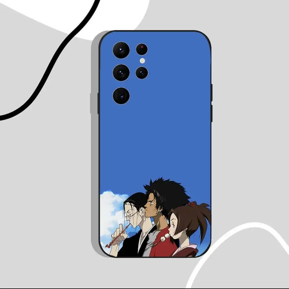 Custodia per telefono Samurai Champloo Anime per Samsung S25, S24 Ultra, S20, S30 plus, S22 Plus, S23, Ultra 5G Custodia in silicone nero