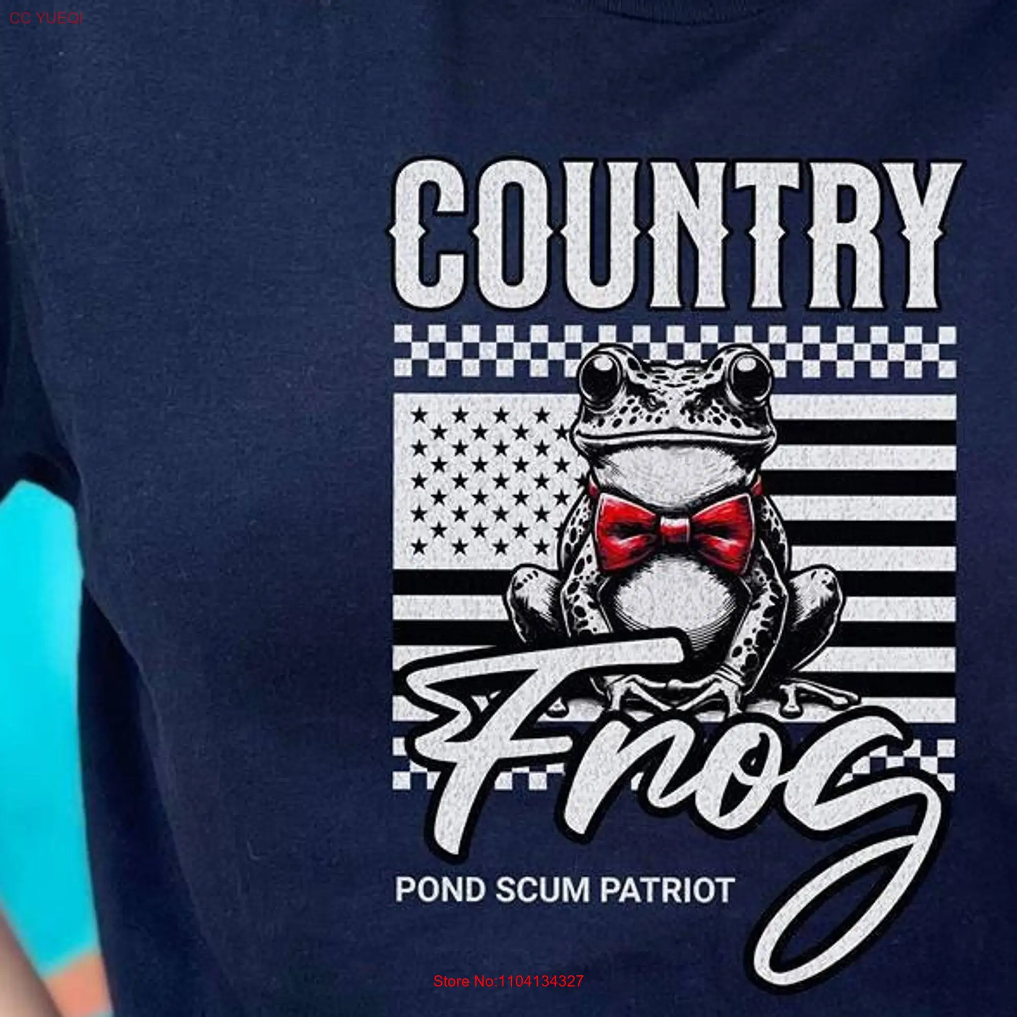 Country Frog Funny T Shirt Patriotic Pond Scum Patriot Idea Fancy Wild West American Flag Giddy Up Toad Lover