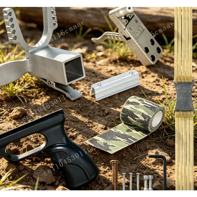 Durable Stainless Steel Sliding Bow Head 10‑Strand Rubber Band Footrest Square Tube Replacement Part