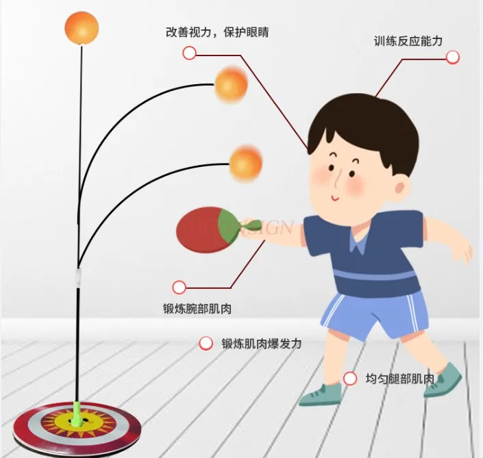 Allenatore di ping pong Strumento per l'autoallenamento Soldati da combattimento per bambini domestici Sala da allenamento Giocattoli Ping pong