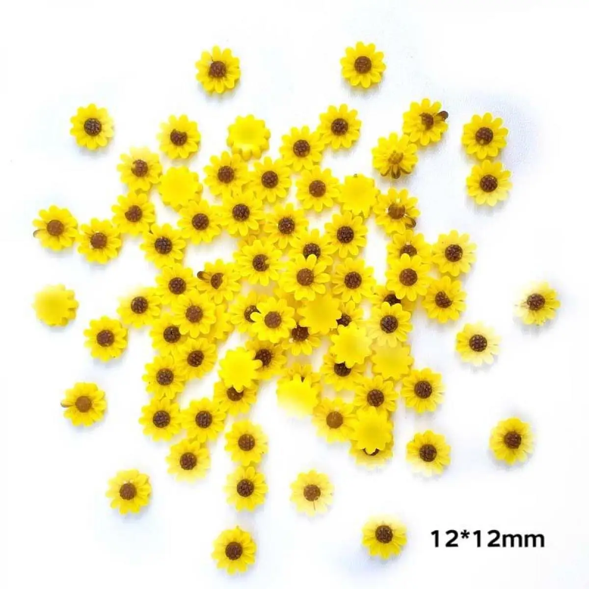 30PCS Resin Sweet Simulated Sunflower Nail Art Charm 3D Kawaii Yellow Flower Nail Art Decoration Accessories For Manicure DIY