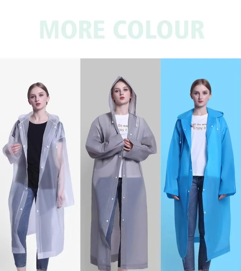 Regenmantel, verdickt, transparent, für Erwachsene, Herren und Damen, EVA-Regenmantel, Einweg-Poncho, Driften, Reisen, Outdoor-Produkte – Detail 8
