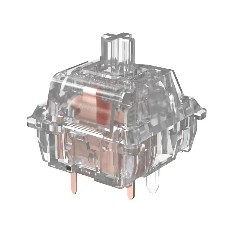 Fully transparent bright moon axis hot swappable linear thick lubrication customized mechanical keyboard axis HIFI