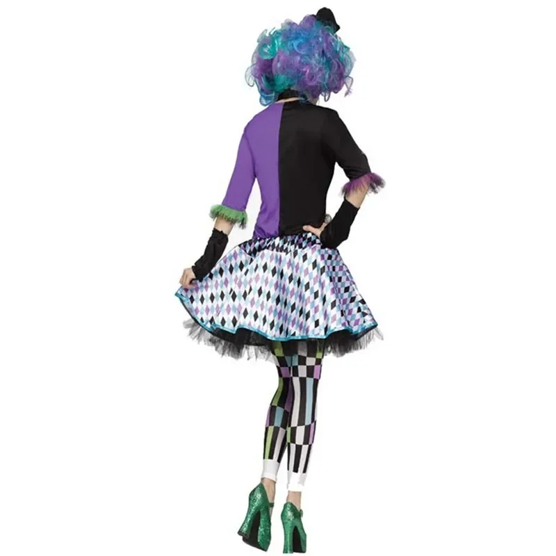 Anime Alice In Wonderland Clown Mad Hatter Maid Costume Women Halloween Carnival Party Magician Lolita cosplay Dress