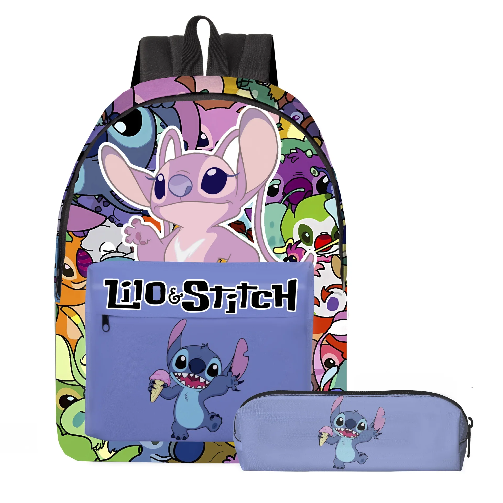 Mochila Stitch Disney School Bags For Teenage kids Backpack Travel Backpack Student notebook Bookbags Cartoon Anime bag 2Pcs/Set