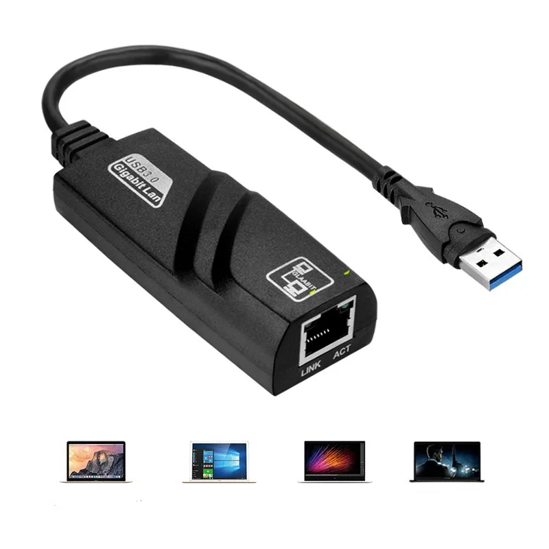 Com fio USB Tipo C para RJ45 Lan Ethernet Adapter, Placa de rede para PC, Macbook, Windows, Laptop, 10 Mbps, 100 Mbps, 1000Mbps, RTL8153