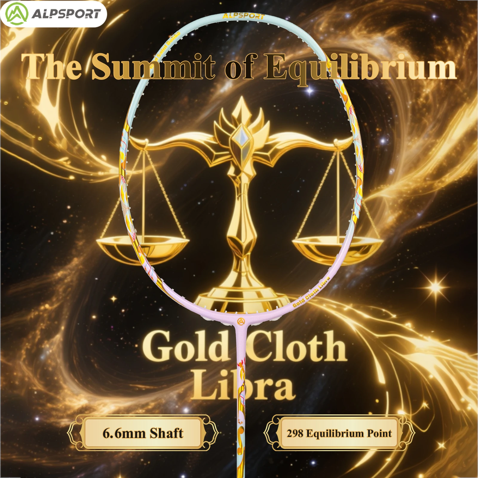 

ALPSPORT COD Libra 4U 85g All-Round Badminton Racket T1000 Carbon Fiber Durable Frame for Training & Match Durable Ultralight